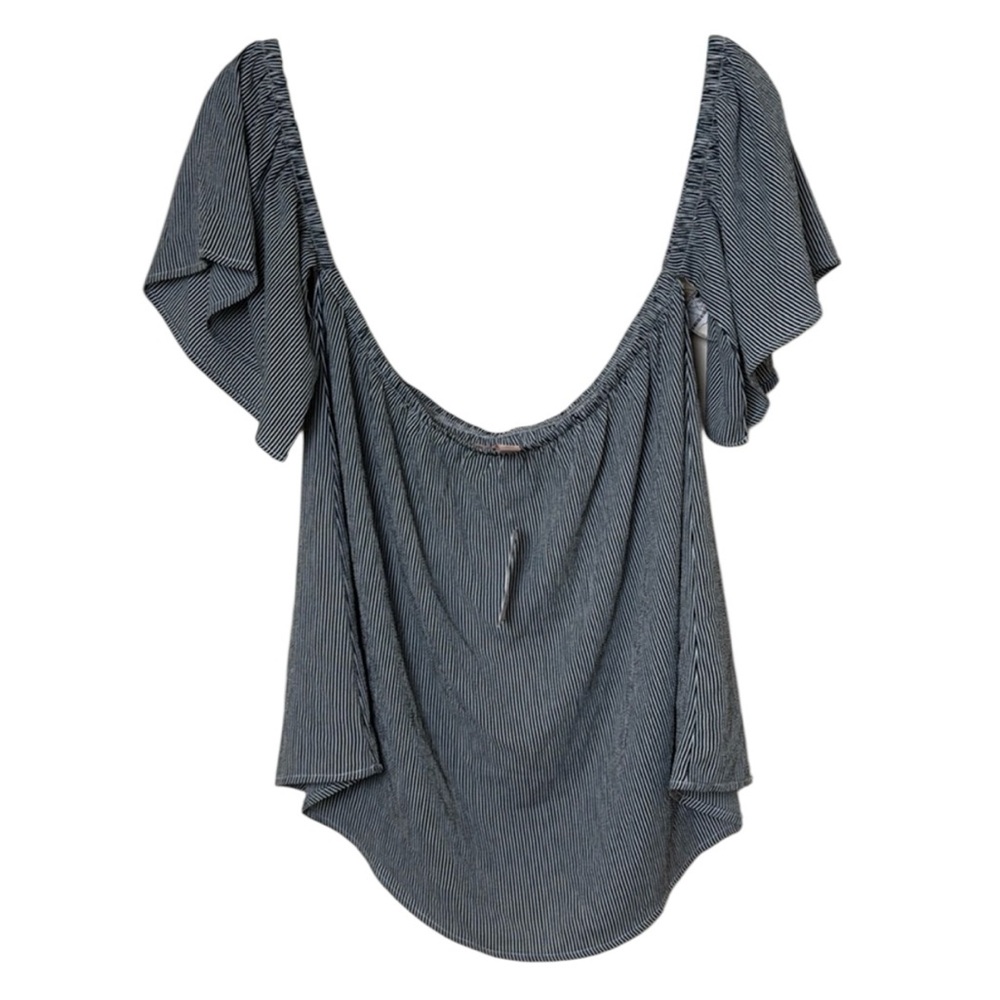 NWT Willow&Root XL Top Striped Blue White